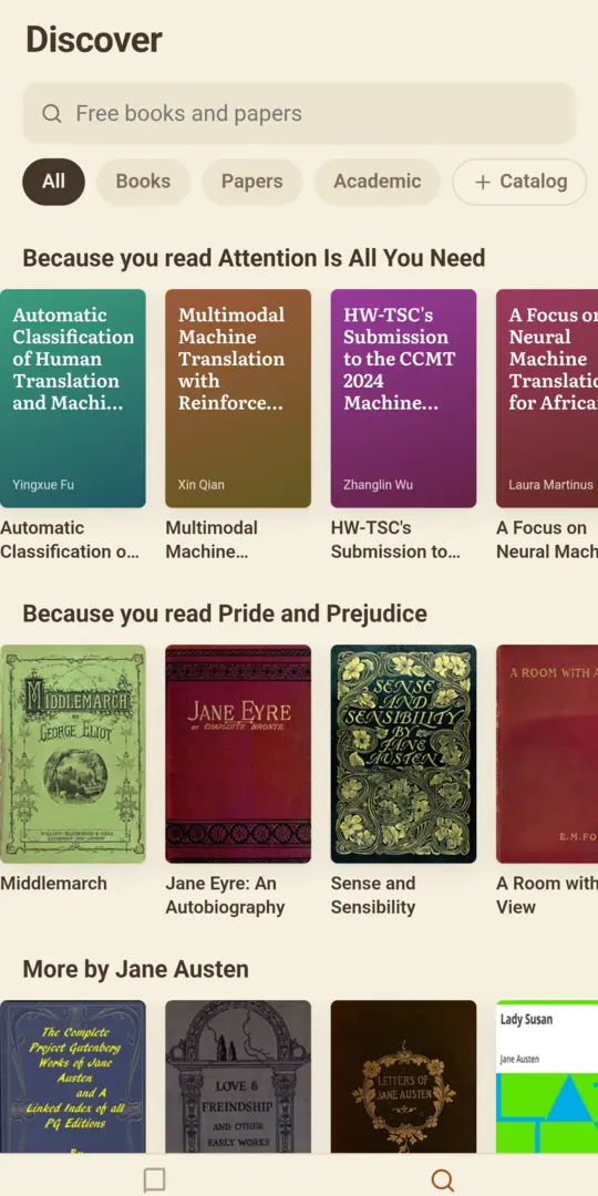 Discover, with books and papers recommended from what's in the library