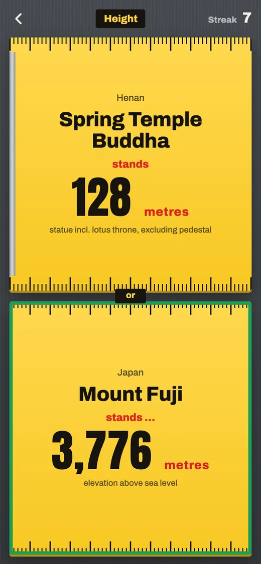 Tall Order in the Tape measure look, with yellow tape cards